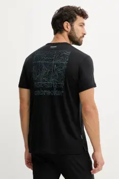 Icebreaker tricou functional Merino Blend 125 culoarea negru, cu imprimeu, IB0A57CN0011 imagine