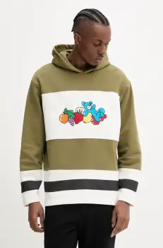 Inbetweeners hanorac de bumbac culoarea verde, cu gluga, cu imprimeu, S5TWUAHS033 imagine