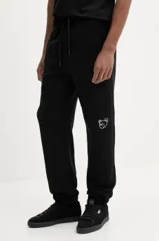 Inbetweeners pantaloni de trening din bumbac culoarea negru, drept, medium waist, S5TWUAFP026 imagine