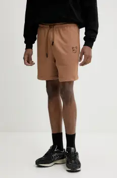 Inbetweeners pantaloni scurti din bumbac culoarea maro, uni, S5TWUABE027 imagine