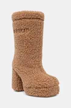 Inuikii botine Curly High Heel culoarea bej, cu toc drept, 1002.018.0011.250 imagine