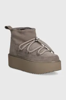 Inuikii cizme de zapada din piele intoarsa Classic Low Platform culoarea gri, 75204-004 imagine