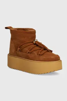 Inuikii cizme de zapada din piele intoarsa Classic Low Platform culoarea maro, 75204-004 imagine