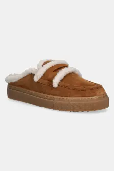 Inuikii papuci de piele intoarsa Mule Wool culoarea maro 1004.017.0011.150 imagine