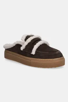 Inuikii papuci din piele intoarsa Mule Wool culoarea maro, 1004.017.0011.152 imagine