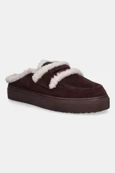 Inuikii papuci din piele intoarsa Mule Wool culoarea rosu, 1004.017.0011.518 imagine