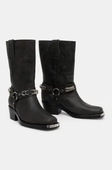 IRO cizme de piele Motty Used femei, culoarea negru, cu toc drept, WP121MOTTYUSED imagine