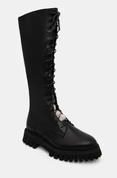 IRO cizme Kosmic High femei, culoarea negru, cu toc plat, WM121KOSMICHSH imagine