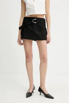 IRO fusta si pantaloni din bumbac culoarea negru, uni, medium waist, WM30MADIM imagine