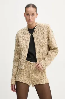 IRO geaca de lana culoarea auriu, desfacut, modelator, WM07CORALI imagine