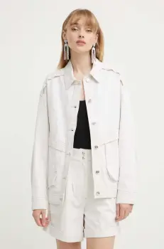 IRO geaca din amestec de in culoarea bej, de tranzitie, oversize imagine