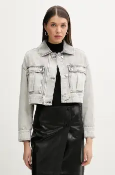 IRO geaca jeans culoarea gri, de tranzitie, WP07ALESSIO imagine