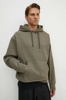 IRO hanorac de bumbac barbati, culoarea verde, cu gluga, cu imprimeu, MP14BERTAM imagine