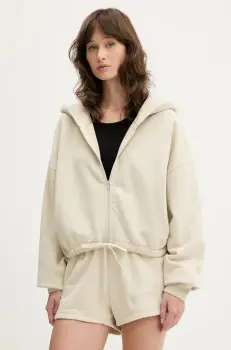 IRO hanorac de bumbac culoarea bej, cu gluga, uni, WF14ORITTA imagine