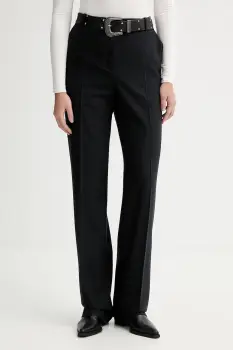 IRO pantaloni cu lana WM23GAYLOR culoarea negru, lat, medium waist, GAYLOR imagine