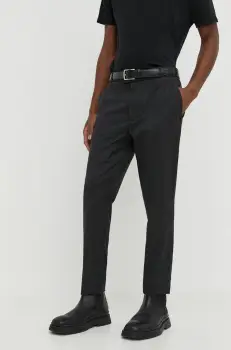 IRO pantaloni de lana culoarea gri, drept imagine