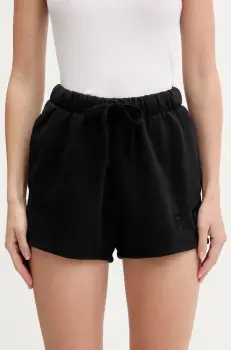 IRO pantaloni scurti din bumbac culoarea negru, cu imprimeu, high waist, WF30OCRESIA imagine