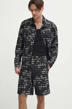 IRO pantaloni scurti jeans barbati, culoarea negru imagine