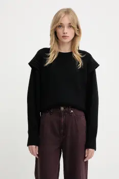 IRO pulover de lana culoarea negru, calduros, WF12AHANU imagine