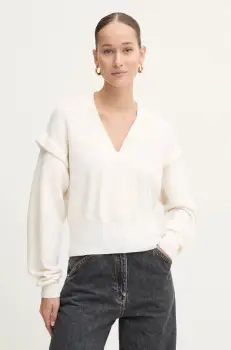 IRO pulover de lana femei, culoarea bej, light, WM12AZURA imagine