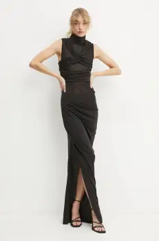 IRO rochie culoarea negru, maxi, mulata, WM33AURORE imagine