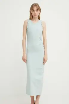 IRO rochie culoarea turcoaz, maxi, mulata imagine