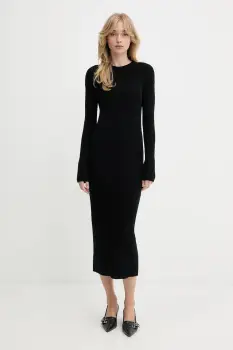 IRO rochie de casmir culoarea negru, maxi, mulata, WF33LIETTE imagine