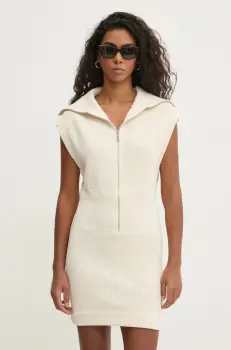 IRO rochie din lana culoarea bej, mini, mulata, WP33KELIA imagine