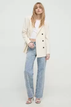 IRO sacou din lana culoarea bej, cu doua randuri de nasturi, neted imagine