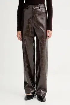 ISABELLE BLANCHE pantaloni culoarea maro, drept, high waist, IS25FW-P030-T006 imagine