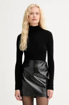 ISABELLE BLANCHE pulover de lana culoarea negru, light, cu guler, IS25FW-M111-F001 imagine