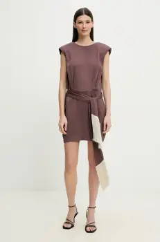 ISABELLE BLANCHE rochie culoarea maro, mini, drept, IS25SS-A147-T011 imagine