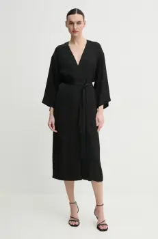 ISABELLE BLANCHE rochie culoarea negru, midi, evazati, IS25SS-A120-T011 imagine