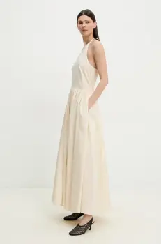 ISABELLE BLANCHE rochie din bumbac culoarea bej, maxi, evazati, IS25SS-A134-T010 imagine