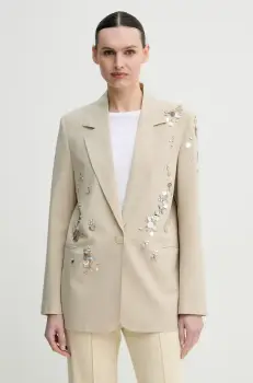 ISABELLE BLANCHE sacou culoarea bej, un singur rand de nasturi, IS25SS-J023-T003 imagine