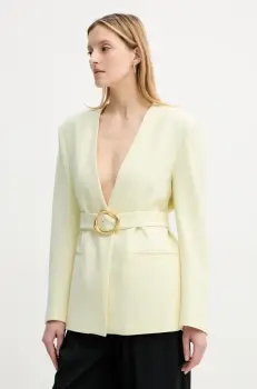 ISABELLE BLANCHE sacou culoarea galben, un singur rand de nasturi, uni, IS25SS-J040-T008 imagine