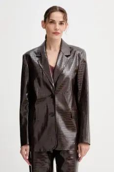 ISABELLE BLANCHE sacou culoarea maro, un singur rand de nasturi, uni, IS25FW-J029-T006 imagine