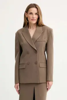 ISABELLE BLANCHE sacou culoarea verde, cu doua randuri de nasturi, uni, IS25FW-J049-T001 imagine