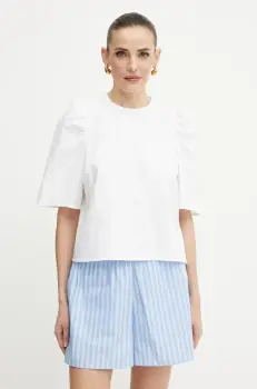 Ivy Oak bluza ELISABETH ANN culoarea alb, uni, IO112366 imagine