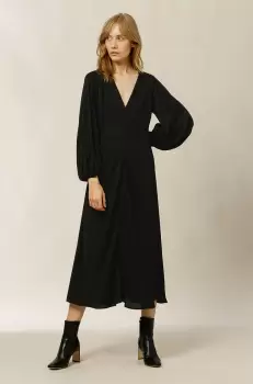 Ivy & Oak Rochie MANON culoarea negru, midi, evazata imagine