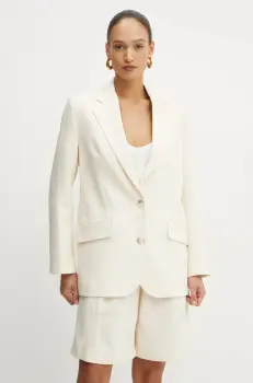 Ivy Oak sacou culoarea bej, un singur rand de nasturi, neted, IO119055 imagine