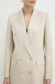 Ivy Oak sacou de in culoarea bej, un singur rand de nasturi, neted, IO119095 imagine