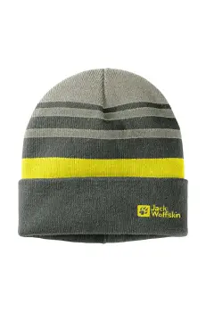 Jack Wolfskin caciula copii STRIP NIT culoarea verde imagine