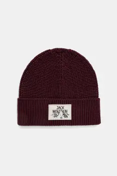 Jack Wolfskin caciula culoarea galben, din tricot gros, A61610 imagine