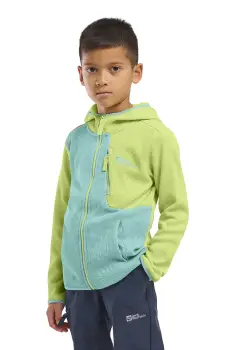 Jack Wolfskin geaca copii ACTAMICRID MIDLAYER culoarea turcoaz imagine