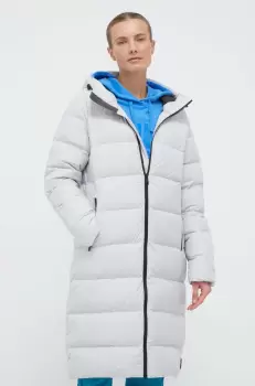 Jack Wolfskin geaca de puf femei, culoarea gri, de iarna imagine