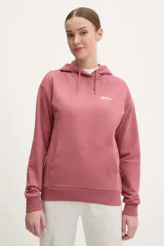 Jack Wolfskin hanorac de bumbac Essential femei, culoarea portocaliu, cu gluga, neted, A63848 imagine