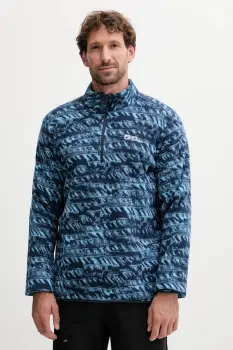 Jack Wolfskin hanorac fleece BIG SKY culoarea bleumarin, cu imprimeu, A65447 imagine