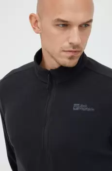 Jack Wolfskin hanorac Taunus barbati, culoarea negru, neted imagine