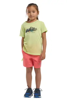 Jack Wolfskin pantaloni scurti copii TURBULENCE SHORTS K culoarea roz, neted, talie reglabila, A63685 imagine